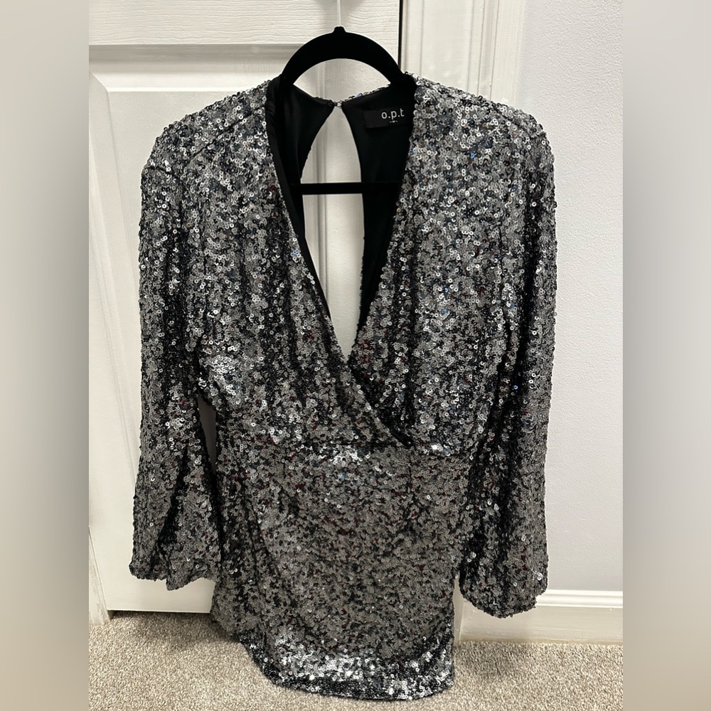 OPT silver sequin dress. Size medium. Not worn much.